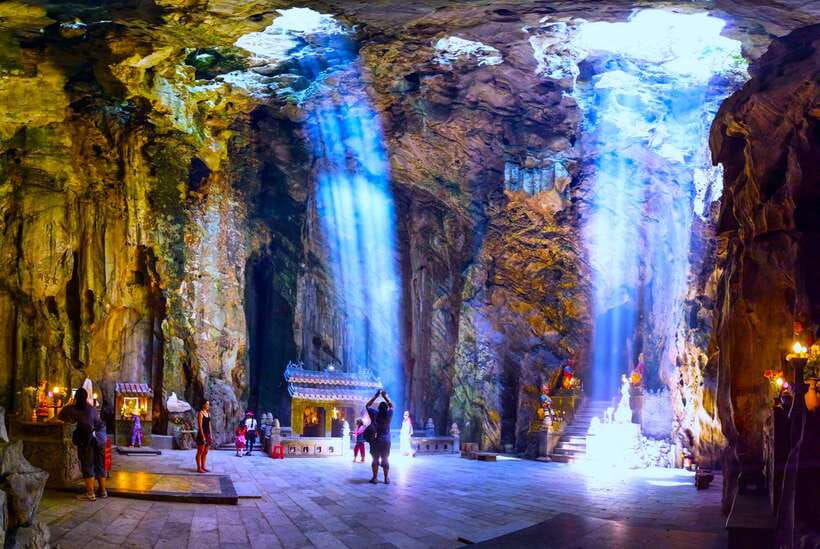 Da Nang: Marble Mountains And Son Tra Peninsula Exploration - Climbing through the five elemental peaks