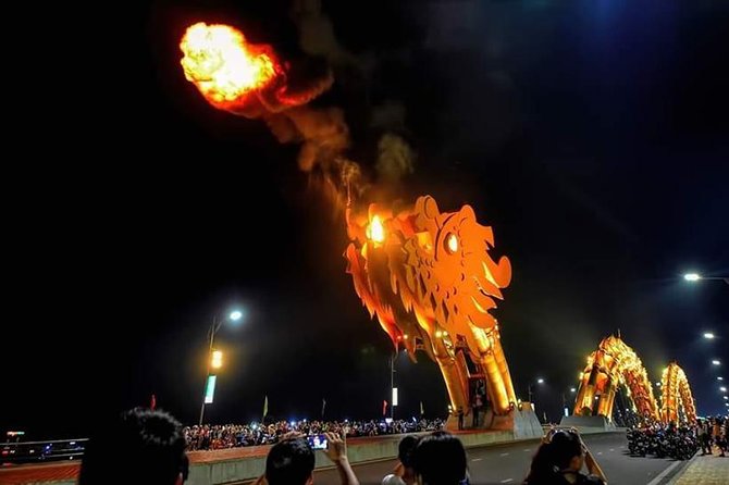 DA NANG NIGHT LIFE Tour with MARBLE MOUNTAIN & LADY BUDDHA STATUE, DRAGON BRIDGE - Dinner before Da Nang lights up