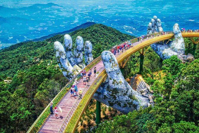 Golden Bridge BaNa Hill DaNang Full Day Tour with buffe lunch - 7:30 to 9:45, hotel pickup and the first cable car