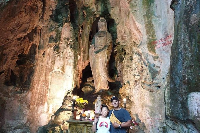 Guided Private Ba Na Hills/Golden Hands Bridge, Marble Mountains - Gardens, pagoda, cellar, and French Village