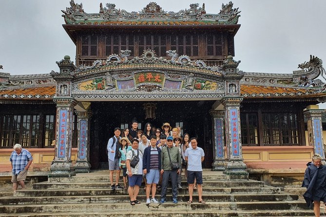 Hue Imperial City Daily Ingroup Tour via Hai Van Pass - Thien Mu Pagoda beside the Perfume River