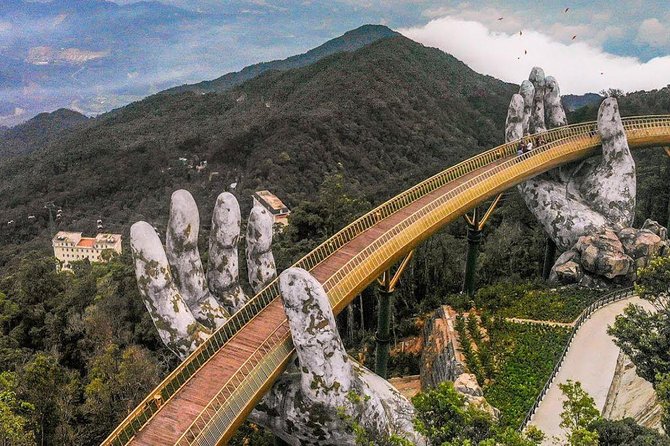 Marble Mountain - Golden Bridge - Ba Na Hills Full Day Private Tour - Gardens, the wine tunnel, and hilltop temples