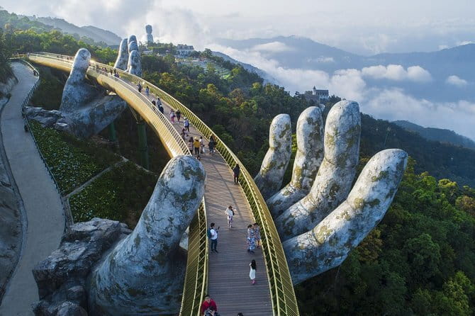 Marble Mountains and Ba Na Hills (Golden Bridge) full day tour - French Village and Fantasy Park add a different mood