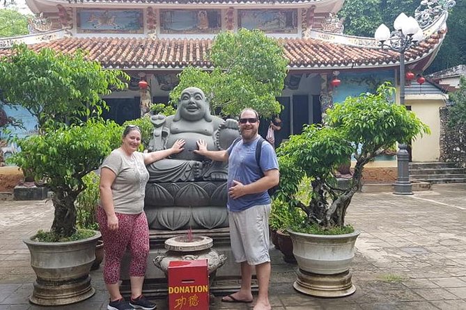 Marble Mountains - Hoi An City- Night Market- Sampan Boat Ride - Lanterns, a sampan, and the night market