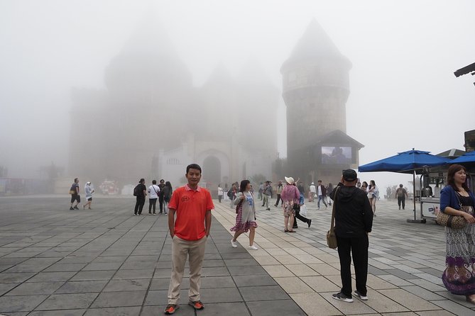 Private car and cable car ticket to the Ba Na hills and Golden Bridge - French Village, temples, and Fantasy Park